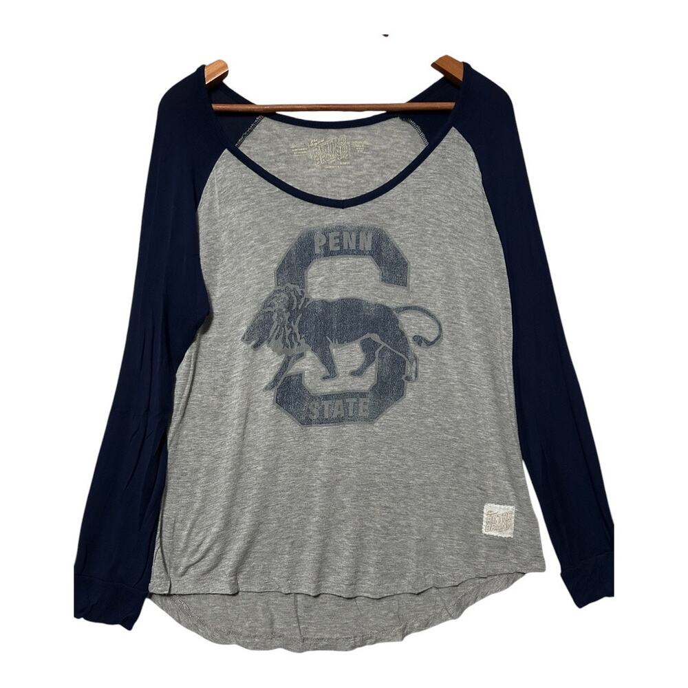 Penn State Nittany Lion Original‎ Retro Brand Gray Long Sleeve Raglan T Shirt XL